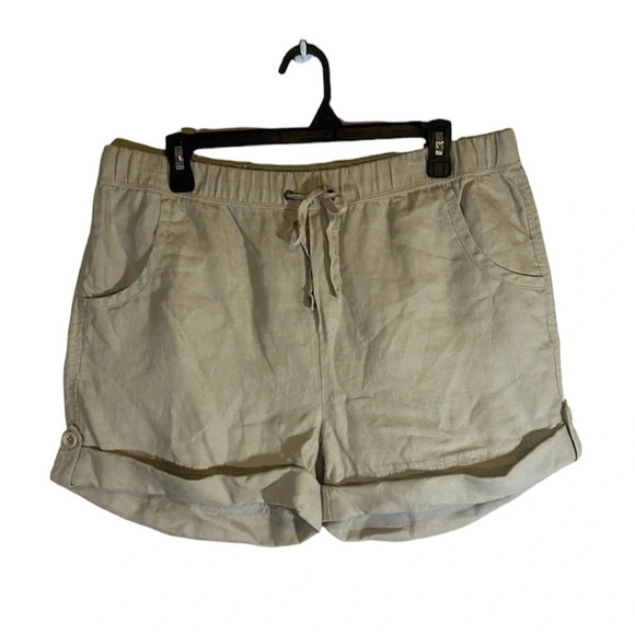 Garnet Hill Linen Shorts Size 12 Summer Resort Vacation Casual Weekend Travel - Picture 7 of 7